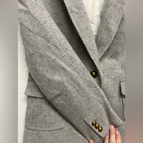 *Banana Republic Women’s Jacket Blazer Grey Preppy 12 P Petite - Picture 3 of 10